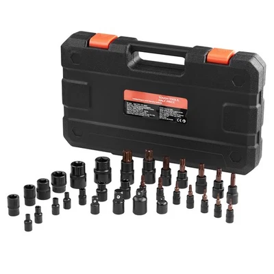 Torx Bit Socket and External Torx Socket Set 31-Piece T8-T70 and E4-E24 Steel - Image 1 of 4