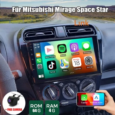 Für Mitsubishi Mirage Space Star Autoradio Apple CarPlay Android 15 GPS Navi - Bild 1 von 4