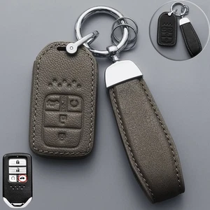 Genuine Leather Car Smart Key Fob Case Cover For Honda CR-V Jazz Fit HR-V Vezel - Picture 1 of 9