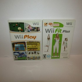 Wii Fit Plus / Wii Play Nintendo Wii Video Games with Manuals Lot of 2 Tested