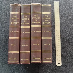 The Outline of History by H.G Wells 1922 includes 4 books Hard Cover VG - Picture 1 of 9