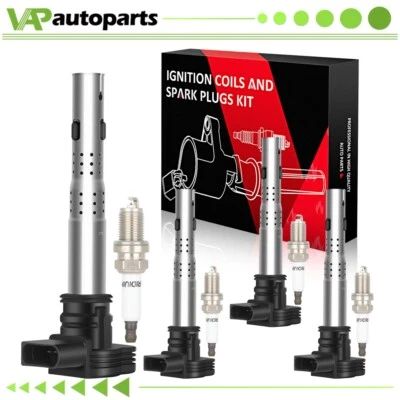 4 bobinas de encendido y bujía para Audi A4 Quattro 2005 2006 2007-2016 L4 Foto 1 de 4