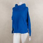 Style & Co New Womens Drape Shoulder Blue Ribbed Sweater Petite Size Nwt _ B13a2