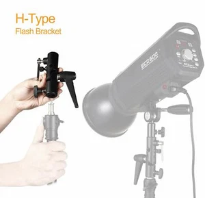 Flash Bracket H-Type&U-Shape Swivel Umbrella Holder Adapter Flash Light Stand - Picture 1 of 7