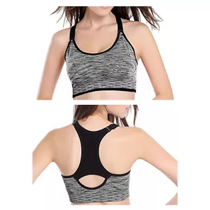 Reggiseno imbottito senza cuciture sport atletici sport yoga top neon 6615 - Foto 1 di 18