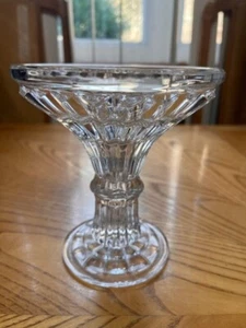 VINTAGE CRYSTAL CANDLESICK HOLDER MADE TO HOLD CANDLES OF VARIOS SIZES 5 1/2" - Picture 1 of 7