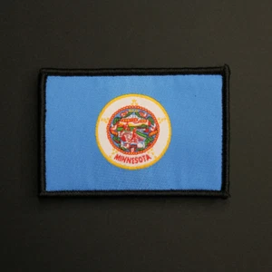 Minnesota State Flag Patch US USA Woven/Embroidered - Hook & Loop - Picture 1 of 2