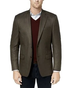 Lauren Ralph Lauren Faux Suede Mens Green Standard Fit UltraFlex Suit Jacket 46L - Picture 1 of 7