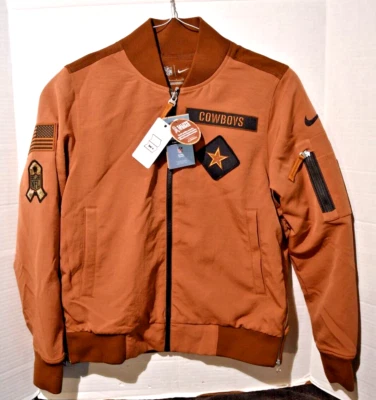 CHAQUETA PEQUEÑA MARRÓN MILITAR SALUDO AL SERVICIO NIKE DALLAS COWBOYS NUEVA CON ETIQUETAS Foto 1 de 4