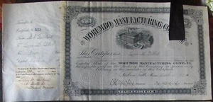 Stock certificate WORUMBO MANUFACTURING COMPANY, Lisbon Falls, Maine 1917 - Picture 1 of 24