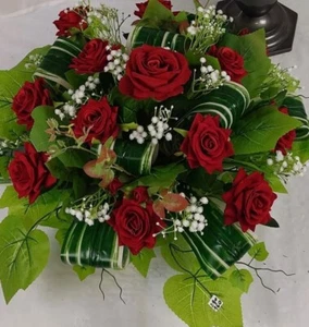 Grabgesteck Blumengesteck Grabschmuck Gesteck KunstbKunstgesteck 45cm - Bild 1 von 2