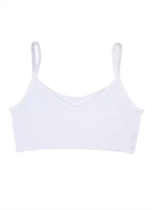 Jockey 168785 Girls Performance Two-Way Crop Top Underwear Solid White Small - Picture 1 of 2