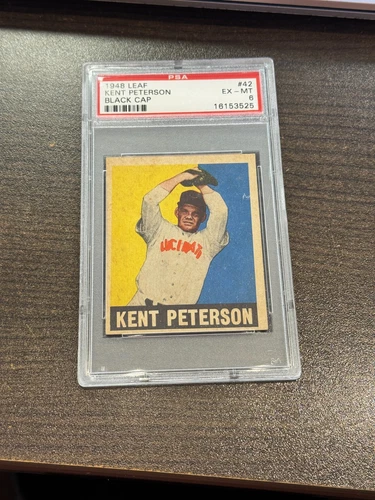1948 LEAF KENT PETERSON BLACK CAP #42  PSA 6  EXMT