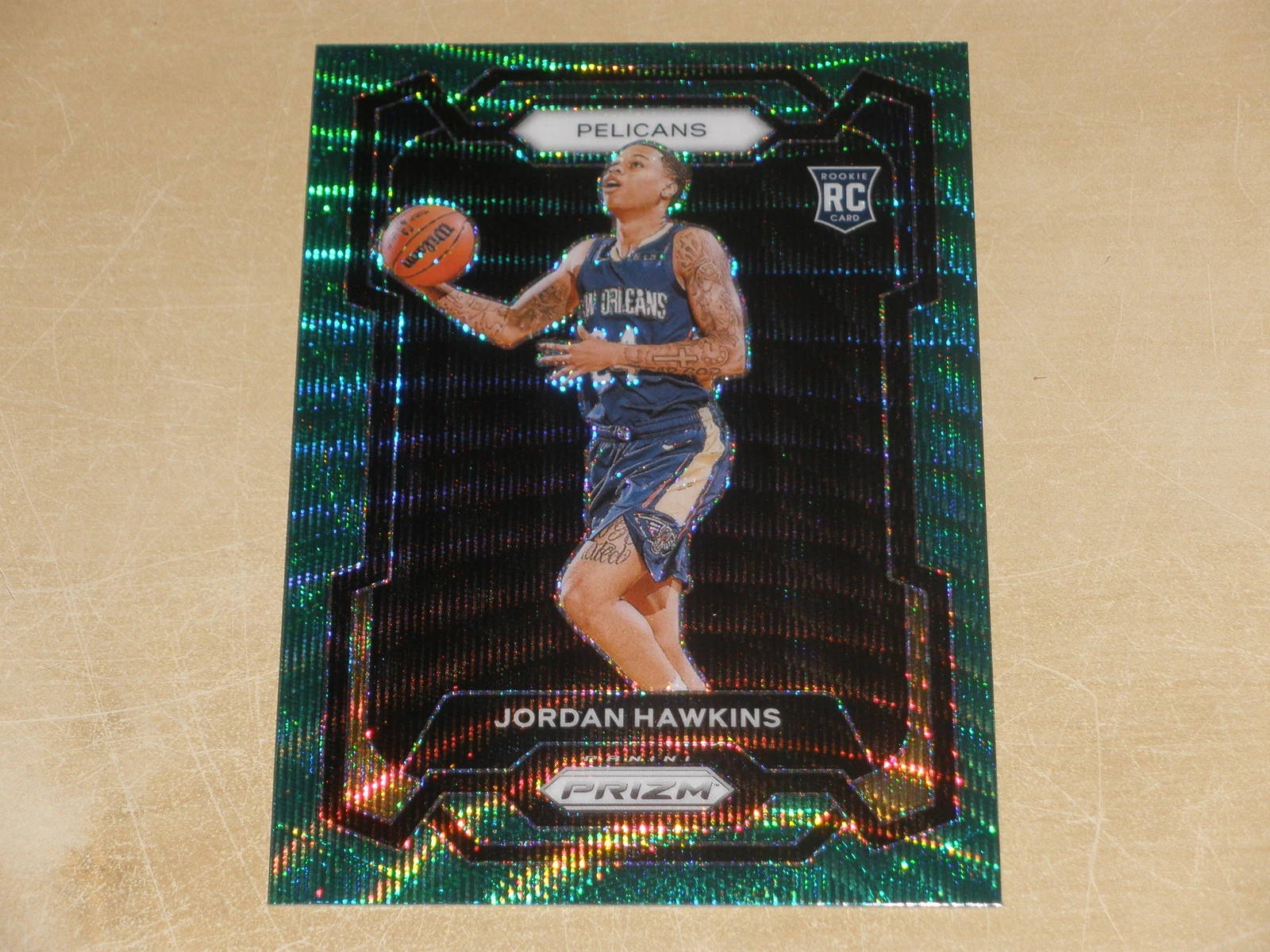 2023-24 Panini Prizm Green Wave Prizm #130 Jordan Hawkins Rookie RC