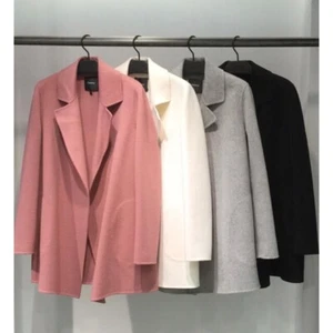 Theory Clairene Cashmere Double-Face Wool-Cashmere Coat Pink S - Picture 1 of 10