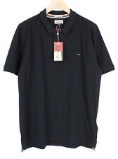 Tommy Hilfiger Jeans Hommes T-Shirt 2XL Polo Style Noir Col Chemise Logo Brodée