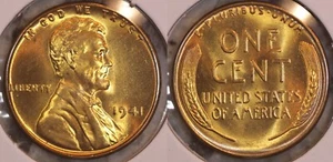 Centavo de trigo Lincoln 1941 P 1C rojo excelente gema BU 41P511 - Imagen 1 de 3