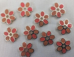 10 double holed flower ceramic beads , size is 24mm - Picture 1 of 3