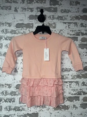 NWT! Vineyard Vines Girls Eyelet Sweatshirt Dress Pink Blossom Size 3T $88 - Image 1 of 4
