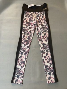 Justice Leggings Girls Size 14/16 High Waist Gray Pink Cheetah Full Length NWT - Picture 1 of 7