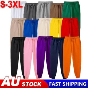 Men Joggers Trousers Gym Sport Casual Sweat Track Pants Elastic Waist Pants AU - Picture 1 of 21