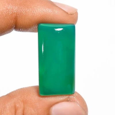 Piedra preciosa suelta cabujón rectángulo calcedonia verde 100 % natural 23 quilates  Foto 1 de 2