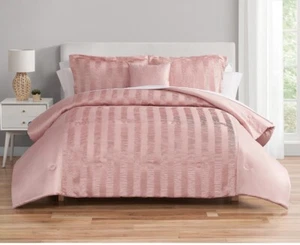 Blush Pink 10 Piece Queen Size Comforter Set Bedding Bedspread Bed in a Bag - Picture 1 of 10