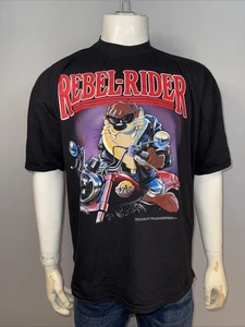 Vintage 1992 Rebel Rider “Taz” Black T Shirt Size XL - Picture 1 of 8