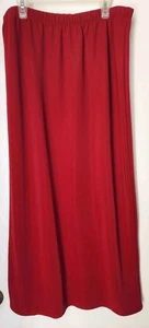Susan Graver skirt size M cranberry burgundy red elastic waist - Picture 1 of 3