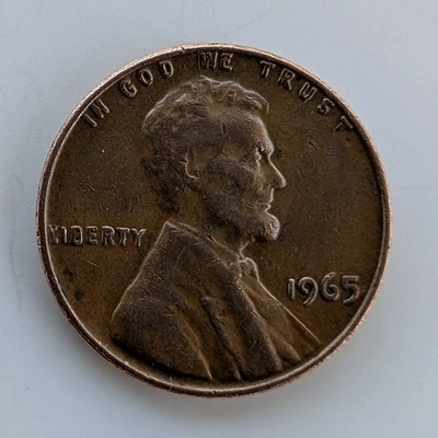 1965 Lincoln Penny No Mint Mark. RARE Error "L" & "WE TRUST" on rim - Image 1 of 4