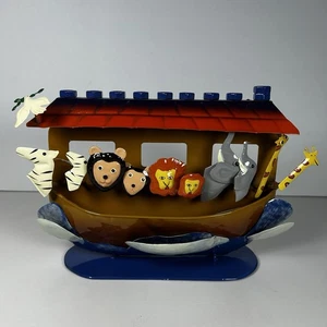 Jacob Rosenthal Judaica Collection Noah's Ark Child's Menorah painted metal New - Picture 1 of 7