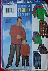 Butterick 5286 Sewing Pattern Mens & Boys Sweat Shirt and Pants All Sizes Uncut - Picture 1 of 2