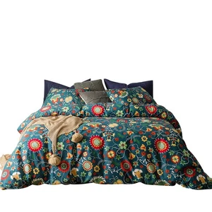 Colorful Floral Duvet Cover Queen 100% Cotton Flower Duvet Cover 3 Piece Set ... - Bild 1 von 7