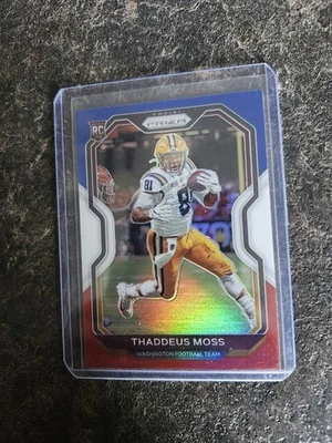 2020 Panini Prizm Red White Blue Rookie Thaddeus Moss RC Card# 386 - Image 1 of 2