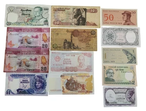 Lote de 13 billetes Tailandia, Sri Lanka, Malasia, Egipto, Camboya, Vietnam, etc. - Imagen 1 de 16