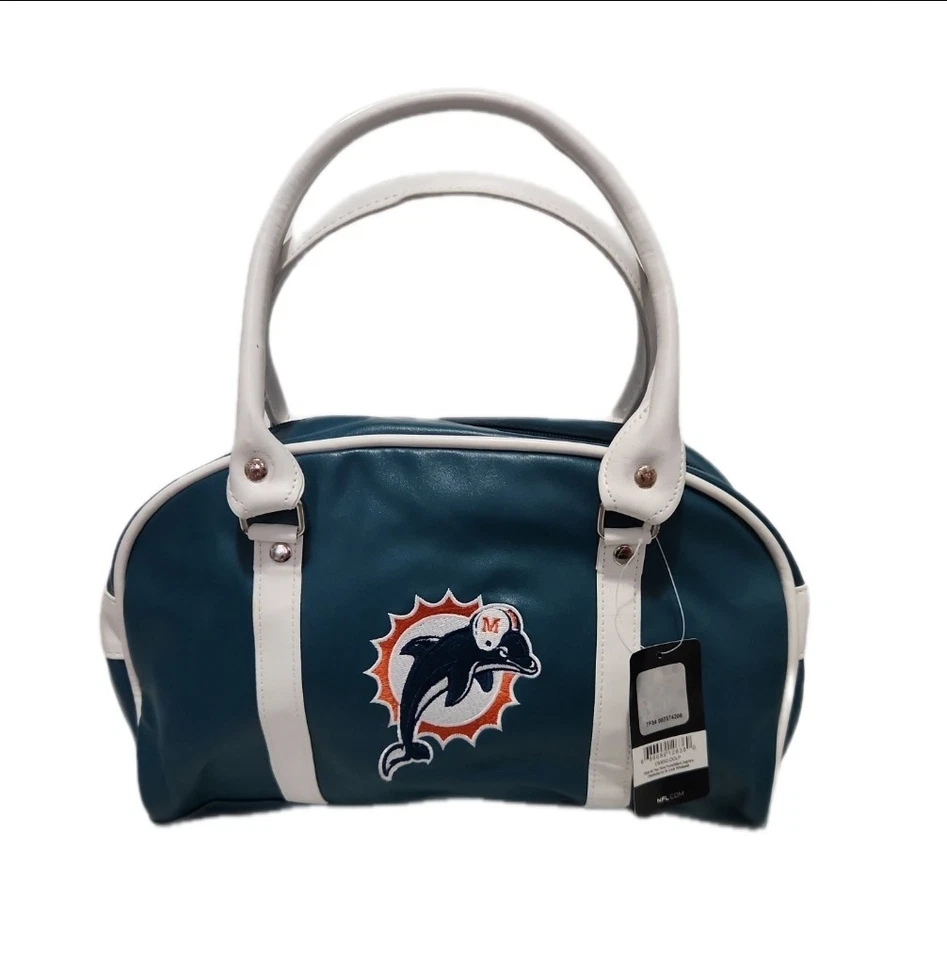 13 Inch Miami Dolphins 2 Tone NFL Team Logo Officially Licensed Purse - Image 1 of 1