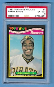 1987 Toys R US Rookies Barry Bonds Pirates #4 Rookie PSA 6 #27394471 - Picture 1 of 2