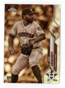 Tarjeta de novato paralelo Topps Chrome Jose Urquidy RC 2020 refractor sepia #142 SP - Imagen 1 de 3