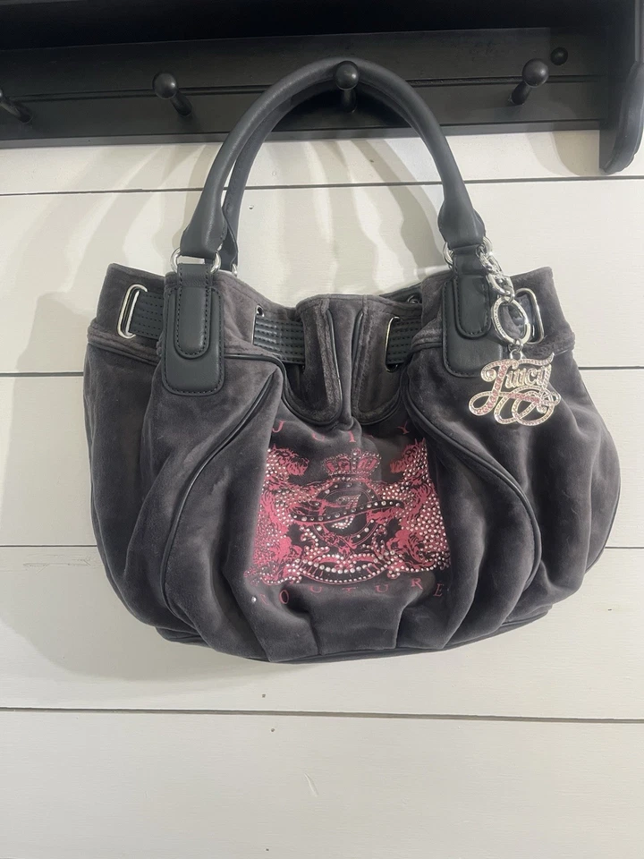 Cartera/bolso/soñador de día/y2K/dijes/gris/rosa vintage Juicy Couture Foto 1 de 4