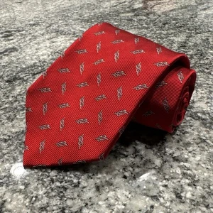 Cravatta in seta da uomo Brooks Brothers Makers designer USA ROPE KNOT rosso/grigio in ottime condizioni - Foto 1 di 5