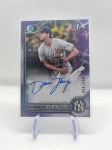 2022 Bowman Chrome # CDA-DT Drew Thorpe 1° Bowman Viola Rifrattore Auto /250 - Foto 1 di 2