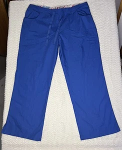 New Landau Women's Drawstring Scrub Pants 8389 Blue sz Xl Extra Large Petite - Picture 1 of 7