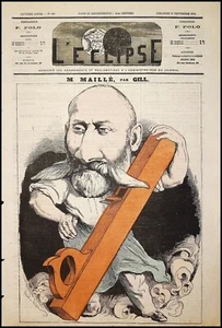 Journal L'ECLIPSE N° 309 année 1874 MAILLE par Gill - Imagen 1 de 2