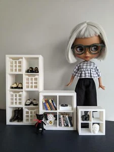 Cube Shelves Cupboard Model Dolls House 12" 1:12 Blythe Furniture Miniature UK - Picture 1 of 21