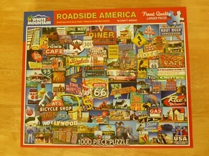 100% COMP. 2021 WHITE MOUNTAIN 1000 PIECE JIGSAW PUZZLE-ROADSIDE AMERICA - Picture 1 of 4
