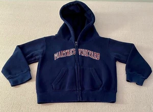 Martha’s Vineyard Sweatshirt Company Kids 3T Navy Full Zip Hoodie Appliqués - Picture 1 of 4
