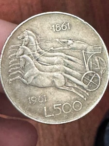 Italy Silver Coin, 500 Lire, 1961 - Picture 1 of 2