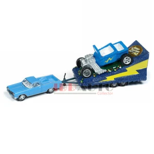 JOHNNY LIGHTNING 1965 CHEVROLET EL CAMINO BLUE & PARADE FLOAT 1/64 JLTG001 A - Picture 1 of 3