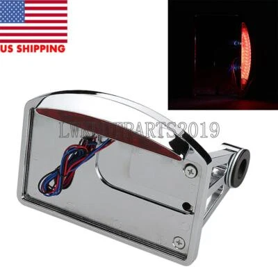 Soporte de matrícula de montaje lateral cromado para luz trasera para Harley Davidson EE. UU. Foto 1 de 4