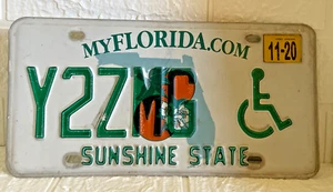FLORIDA License Plate Y2ZMG Disabled Sunshine State (2020) - Great Cond! - Picture 1 of 3